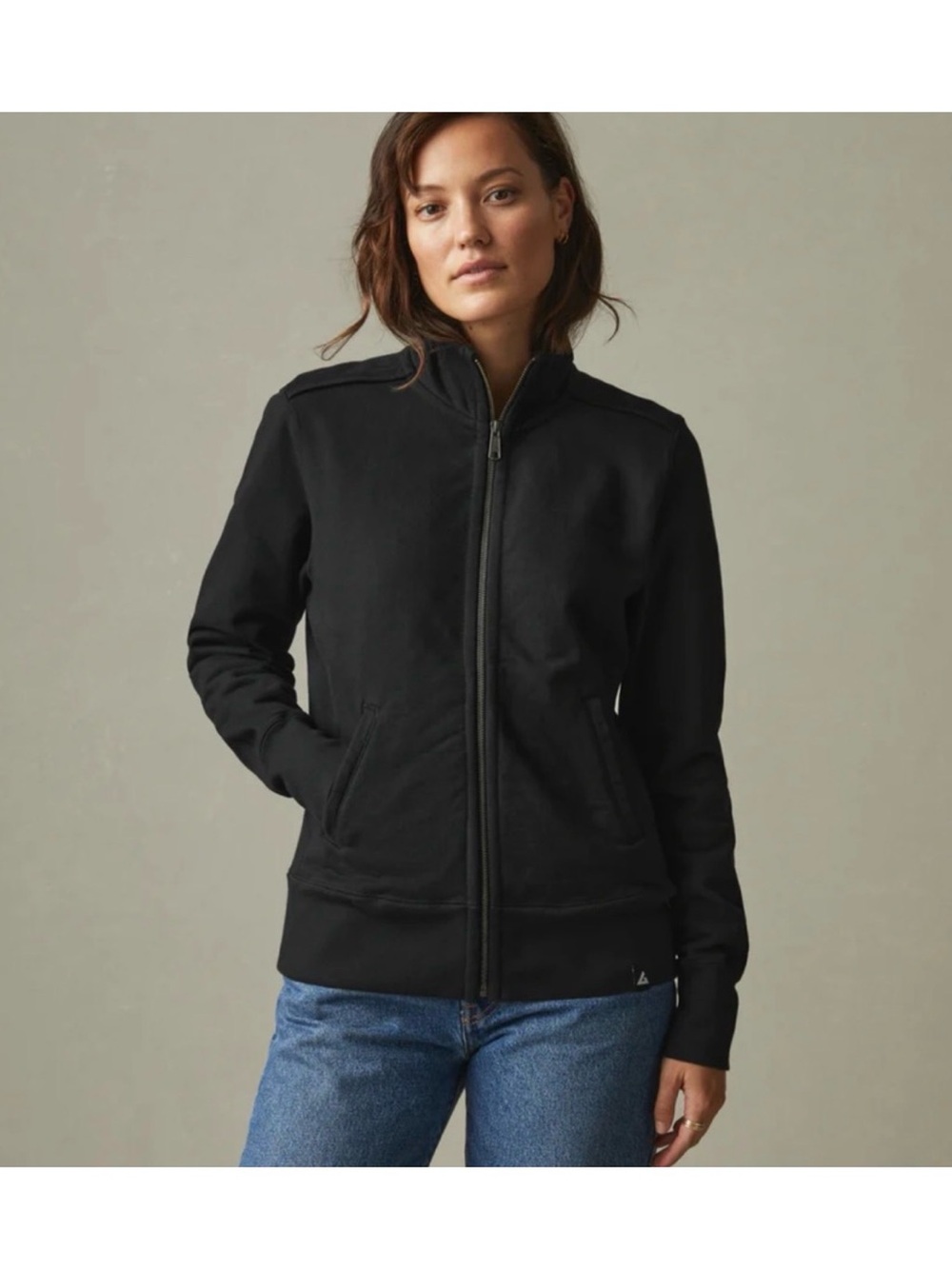 American Giant Moto Full Zip Jacket Black Women’s Size medium black